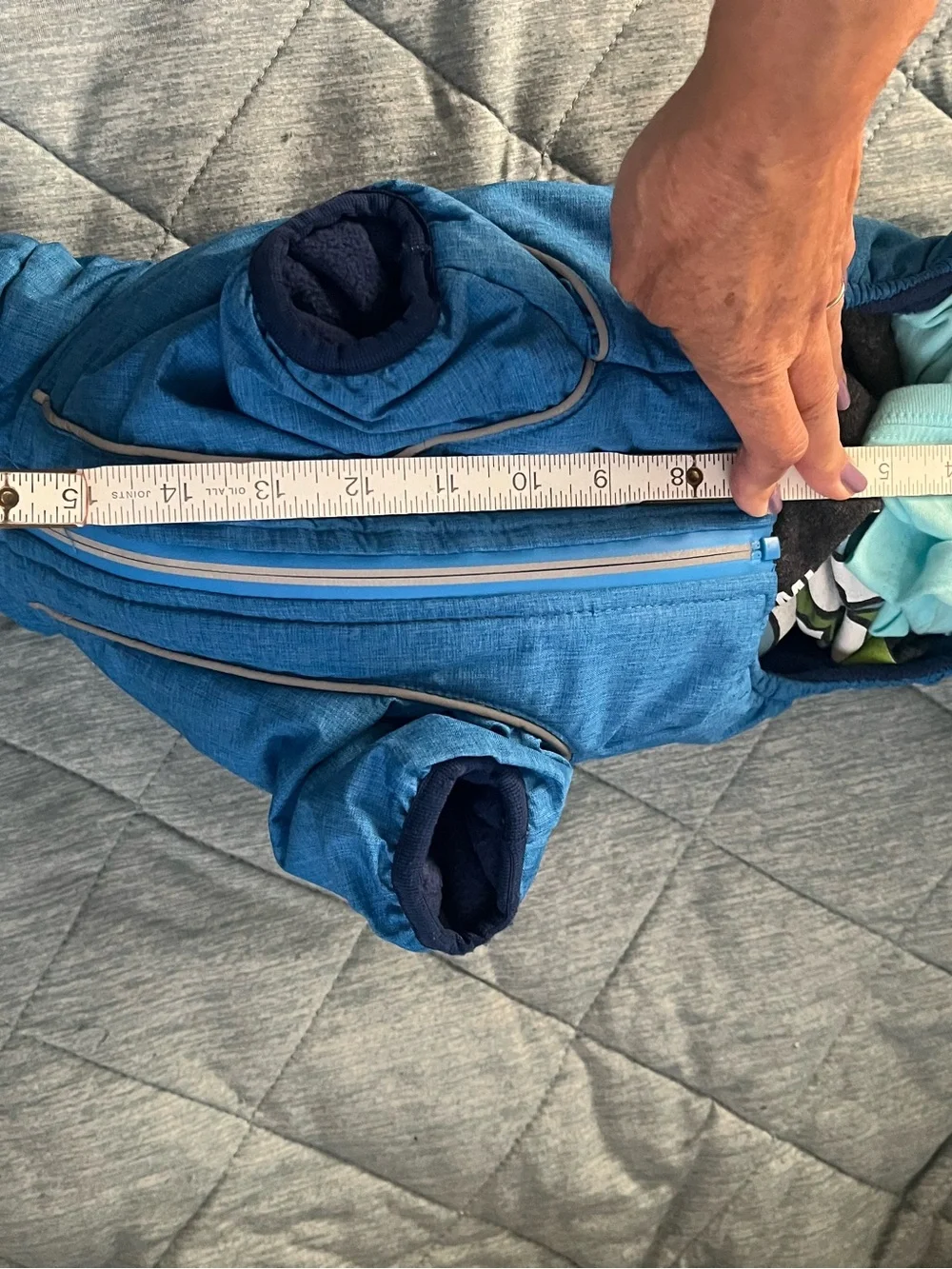 Ricki's High Performance. Blue Insulated Dog Snow/Track Suit - Size S
